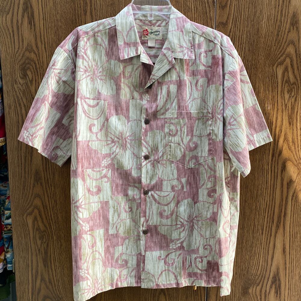 Vintage Hilo Hattie Men's Reverse Print Hawaiian Camp Shirt Size L